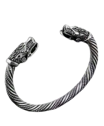 Mens Vintage Dragon Head Cuff Bracelet
