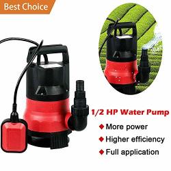 Homdox 1 2HP Submersible Sump Pump 400W Dirty Clean Water Pump 2115GPH W 15FT Cable And Float Switch Red