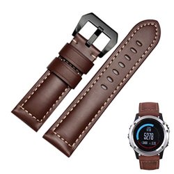 Sunsee Soft Silicone Strap Replacement Watch Band With Tools For Garmin Fenix 3 Hr Brown