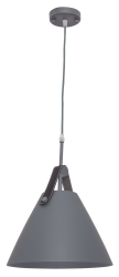 Bright Star Lighting - Metal Pendant With Leather Strap - Grey