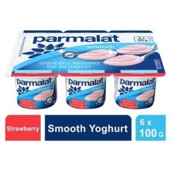 Low Fat Smooth Strawberry Yoghurt 6 X 100G