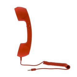 Retro Handset Retro Telephone 3.5MM Cell Phone Receiver For Cellphone Red