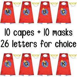 Cape Sets For Kids Superhero Capes 10 Pack Red Cape Set Cape Mask Set Kids Cape Pack For Boy And Girl Kids Capes Bulk