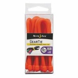 Nite-ize Gear Tie Propack 6 In 12 Pack Bright Orange