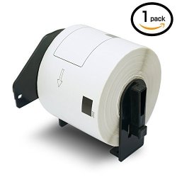 1 Rolls Brother-compatible DK-1202 62MM X 100MM 2-3 7" X 4" 300 Shipping Labels Per Roll With Refillable Cartridge