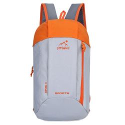 15L Travel Sport School Backpack Bag - White & Orange