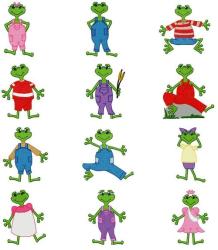 Machine Embroidery Design Set -froggers 15 In The Set