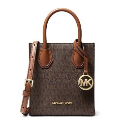 Mercer Extra Small Logo And Leather Crossbody Bag Brown