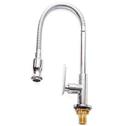 360 Rotatable Kitchen Faucet Single Hole Cold Sink Water Tap For Kitchen Bar Bathroom Laundry Room Application