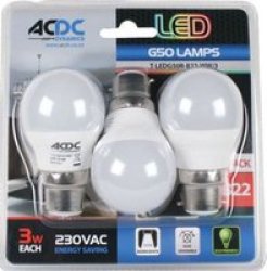 Warm White LED Lamp 3W E27 3 Pack