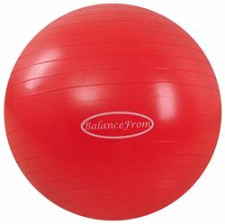 Balancefrom Anti-burst And Slip Resistant Exercise Ball Yoga Ball Fitness Ball Birthing Ball With Quick Pump 2 000-POUND Capacity 58-65CM L Red