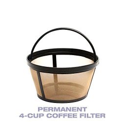 5 X 4-CUP Basket Style Permanent Coffee Filter Fits Mr. Coffee 4 Cup Coffeemakers With Handle