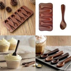 Ainest Silicone Baking Mould Spoon Design Chocolate Cake Biscuit Candy Jelly Mold Decor