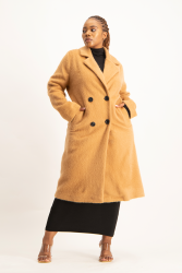 Anna Button Detail Coat - Toasted Coconut - L