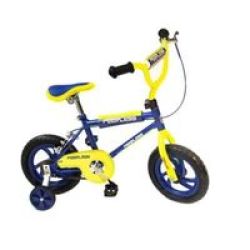Kids 16" Bike With Training Wheels - Blue & Yellow