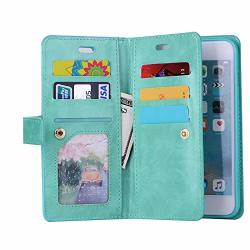 Sammid Iphone 8 Plus Wallet Cover 5.5 Inch Iphone 7 Plus Pu Leather Kickstand Case With Card Slot Zipper Hand Strap Protective Cover For