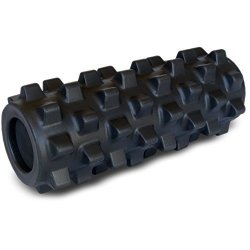 Rumbleroller - Half Size 12 Inches - Black - Extra Firm - Textured Muscle Foam Roller - Relieve Sore Muscles- Your Own Portable Massage