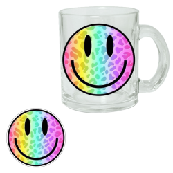 Smile - Clear Glass Printed Mug & Coaster Set