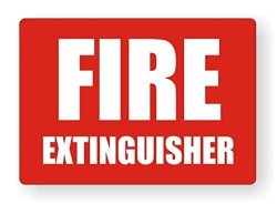 1-PC Superior Popular Fire Extinguisher Car Sticker Sign Windows Safety Boat Decals Kit On Board Size 3-1 2" X 5" Color White On Red