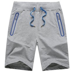 Mens Summer Casual Solid Color Shorts Elastic Waist Loose Beach Sport Shorts