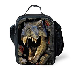 3D Doginthehole Dinosaur Printed Lunch Bag For Kid Crossbody Cooler Thermal Case