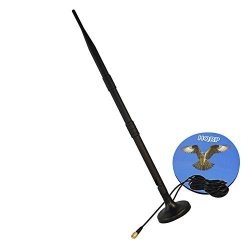 Hqrp Kit: 2.4GHZ 9DBI Wireless Wifi Wlan Booster Rp-sma Antenna Plus Hqrp 3M Rp-sma Wifi Antenna Extension Cable Connector Magnetic Base For PCI Card