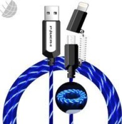 2-IN-1 Usb-a To Micro-usb And Lightning Charging And Data Cable 1M