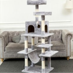 Cat Tree Multi-level With Sisal-covered Scratcher Slope Scratching Posts Plush