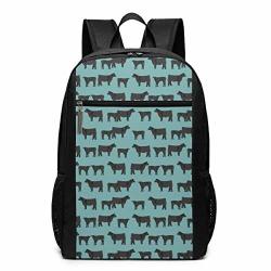 Black Angus Cattle Cow Backpack 17 Inch Laptop Bags School Backpack