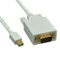 MINI Display Port To Vga Male Adapter Cable - By Raz Tech - White