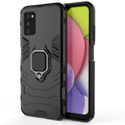 Galaxy A03S Shockproof Black Panther Magnetic Ring Stand Cover