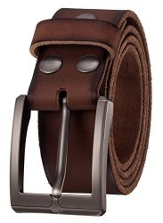 Leather Men's Dressing Belt Casual Belt By Italy First Layer Of Cow -1.5" Width