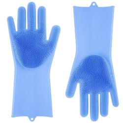 Reusable Silicone Dishwashing Gloves For Kitchen Bathroom Pets And Car