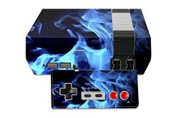 Mightyskins Protective Vinyl Skin Decal For Nintendo Nes Classic Edition Wrap Cover Sticker Skins Blue Flames