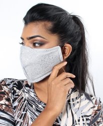 SHIMMER3 Ply Cloth Face Mask - Silver - Silver One Size