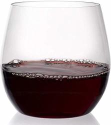 Circleware Downtown Stemless Wine Lead-free Glass Cups For Bar Water Juice Whiskey & Beverage Drinks 12 Oz
