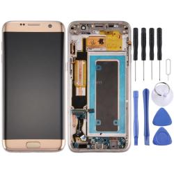 Silulo Online Store For Galaxy S7 Edge G935A Original Lcd Screen And Digitizer Full Assembly With Frame & Charging Port Board & Volume Button & Power Button Gold