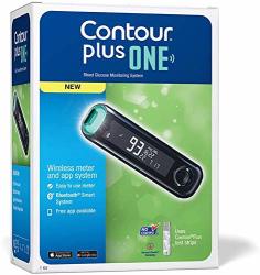 Contour Plus One Blood Glucose Monitoring System Glucometer With 25 Free Strips Multicolor