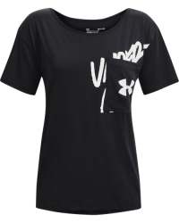 Women's Ua Oversized Wordmark Graphic T-Shirt - Black LG