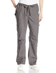Koi Men's James Elastic Scrub Pants With Zip Fly And Drawstring Waist Steel Large