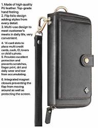 Case+stylus Universal Mybat Faux Leather Pouch purse clutch cover Fits Iphone Samsung LG Motorola Etc. Black Wallet-large With Card Storage Detachable Snap On & Wristlet. Fits The
