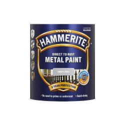 Direct To Rust Metal Paint Hammerite Smooth Silver 1L