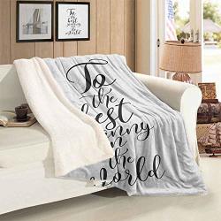 Emodfjcxz Grandma Printing Blanket To The Best Grandmother In The World Quote Monochrome Hand Lettering Illustration Lightweight Super Soft Comfort W60 X L30 Black White
