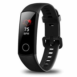 Honor Band 4 6-AXIS Inertial Heart Rate Monitor Infrared Light Wear Detection Sensor Full Touch Amoled Color Screen Home Button All-in-one Activity Tracker 5ATM Waterproof Black