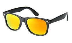 Kids Children Revo Mirror Black Trendy Sunglasses Age 3-10 Black Orange