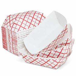 The Candery Hot Dog Accessories Set- 100 Red white Hot Dog Trays For Carnivals Bbqs Picnics Concession Stands Trays