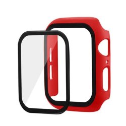 Apple Watch Bumper Case With Tempered Glass Screen Protector Red 40MM