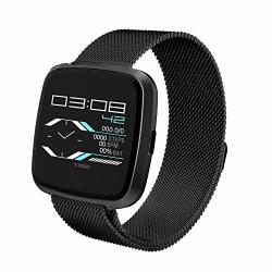 Ilyo Waterproof Smart Watch Men's Bluetooth Smart Watch Touch Screen Heart Rate Monitor Sports Fitness Tracker Multiple Sports Mode Black