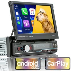 Deals on Single Din Car Radio With Bluetooth And Apple Carplay Flip Out  Touchscreen Car Stereo With 7 Inch Screen Rear View Camera car Play Radio  fm Am | Compare Prices &
