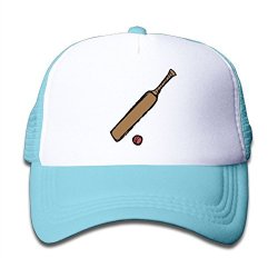 Wlf Boys&girls Doodle Ball And Cricket Bat Kids Adjustable Mesh Hat Trucker Cap